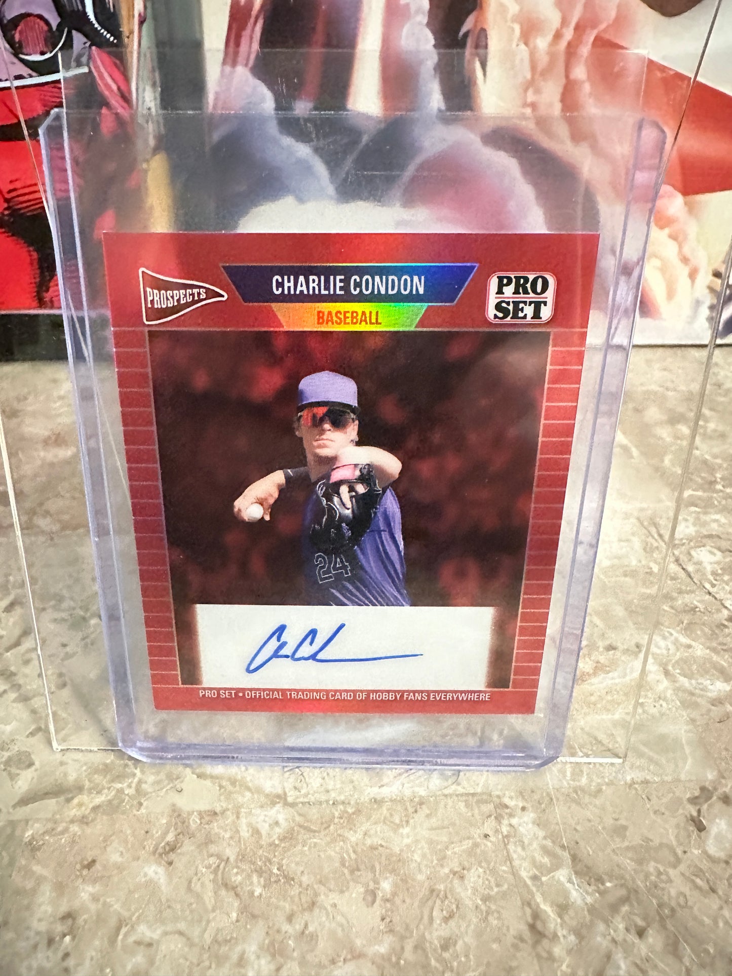 Charlie Condon 2026 Pro Set 1989 Mini Orange Prismatic Autograph 1/1