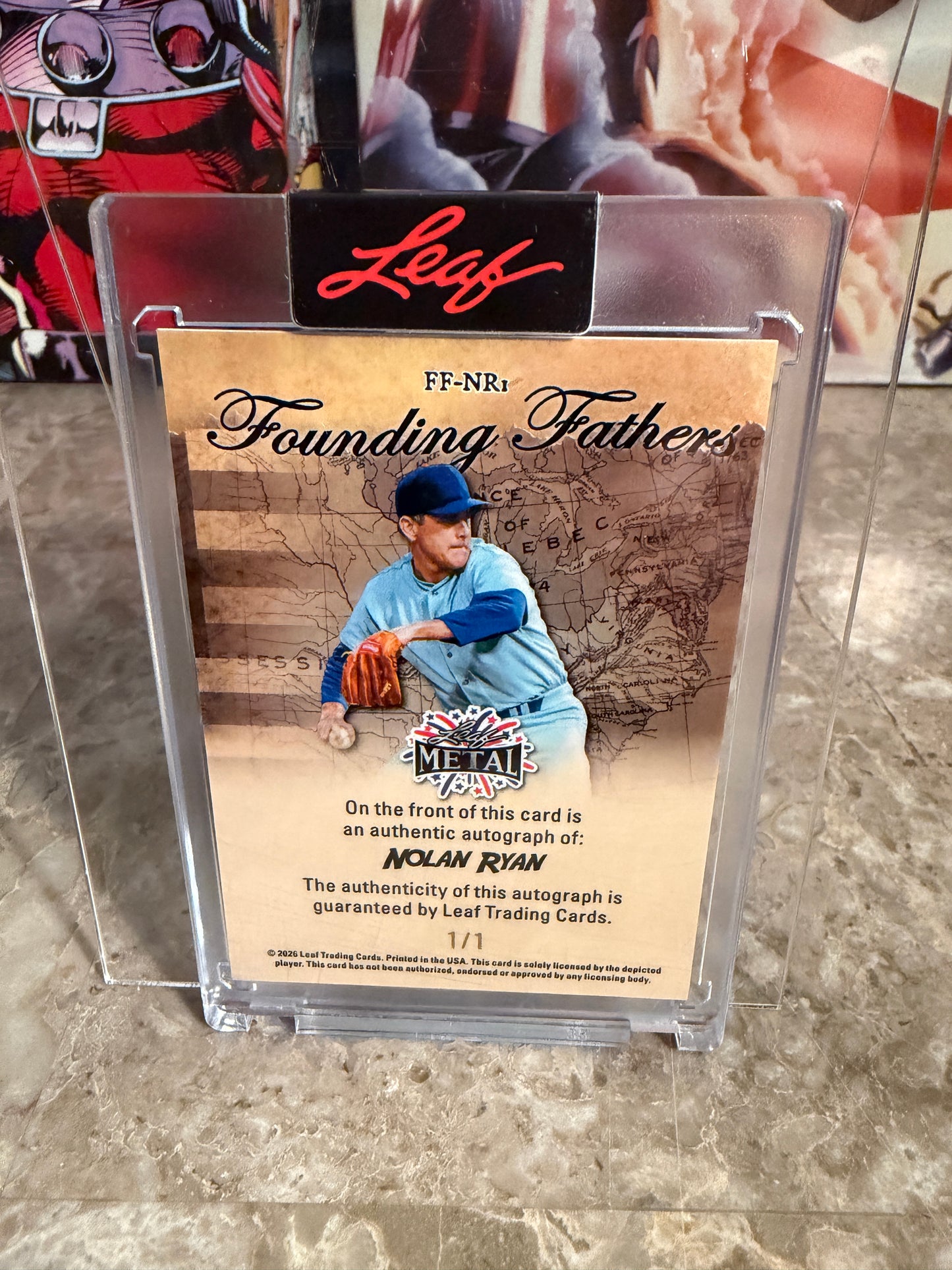 2026 Leaf Metal Independence Day Founding Fathers Black Prismatic Nolan Ryan 1/1
