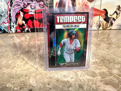 Franklin Arias 2025 Leaf Optichrome Baseball Tempest Auto Red Lava 1/1