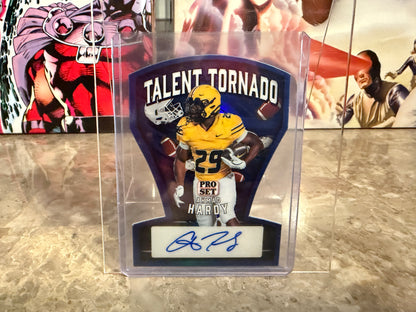 Ahmad Hardy 2026 Leaf Pro Set Metal Football Talent Tornado Auto Blue /5