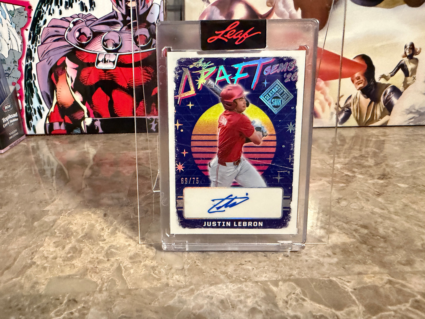 Justin Lebron 2026 Leaf Seasons In The Sun Baseball Draft Gems ‘26 Auto /75