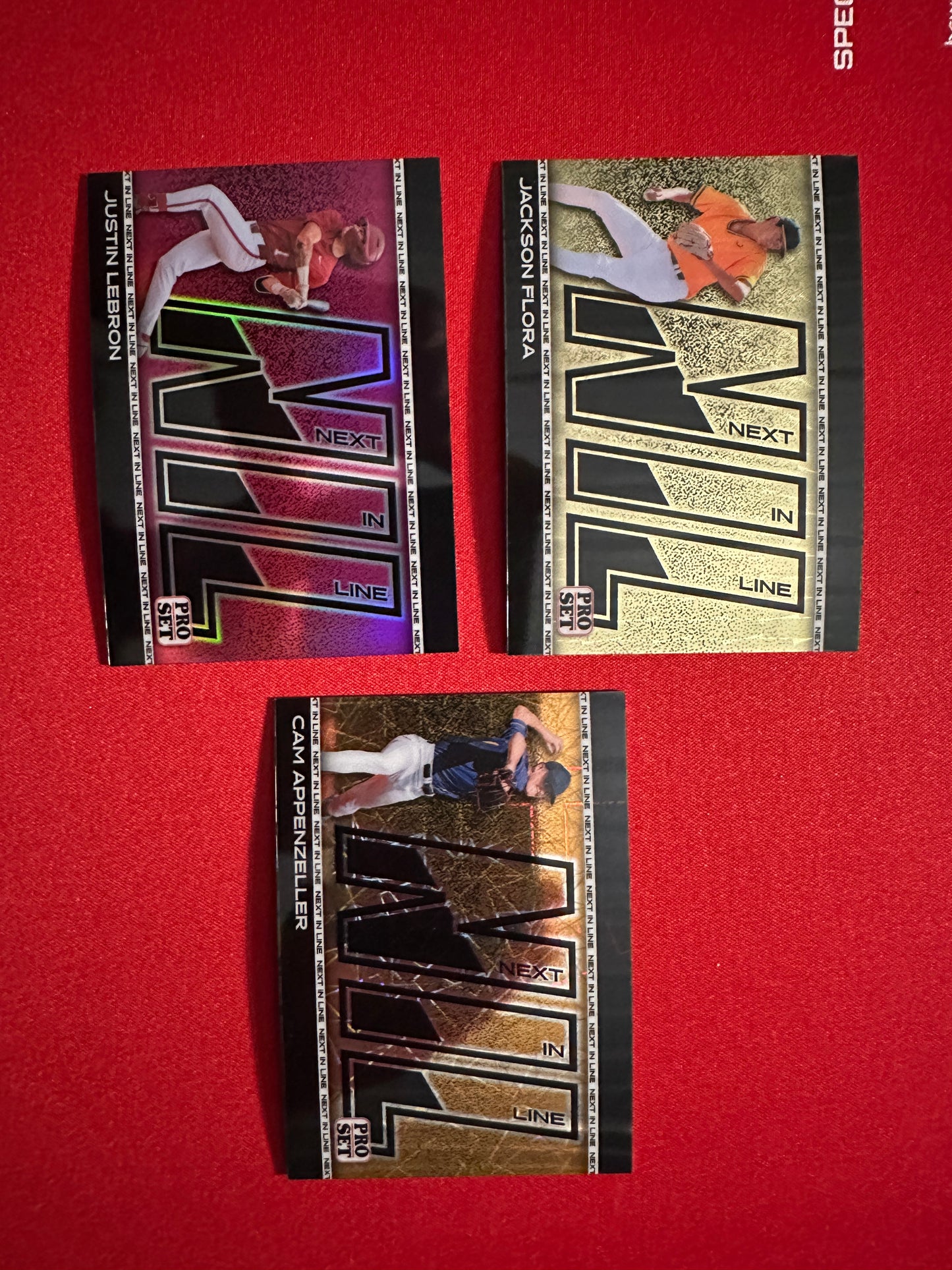 2026 Pro Set NIL Lot Justin Lebron /6 TWO 1/1s Flora Super Prismatic Appenzeller Gold