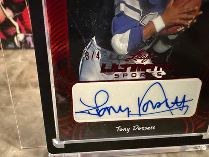 Tony Dorsett 2026 Leaf Ultimate Sports Back In Black Auto Red /4
