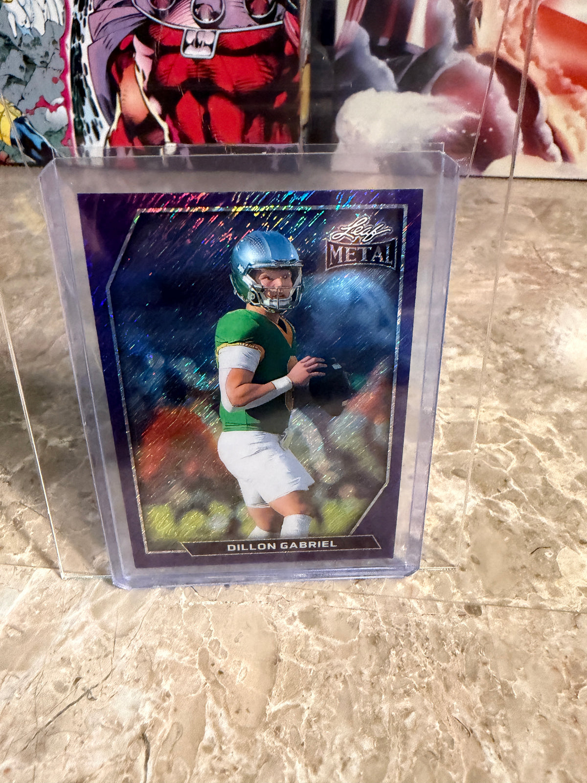 2026 Leaf Metal Football 1950 Dillon Gabriel Auto Purple 1/7 2-Card Lot