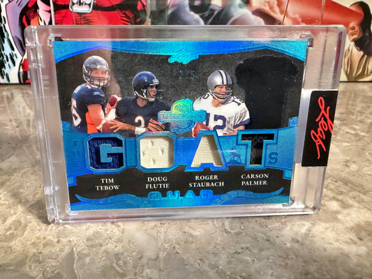2026 Leaf Spectacular Football GOAT Quad-Patch Tebow Flutie Staubach Palmer /5