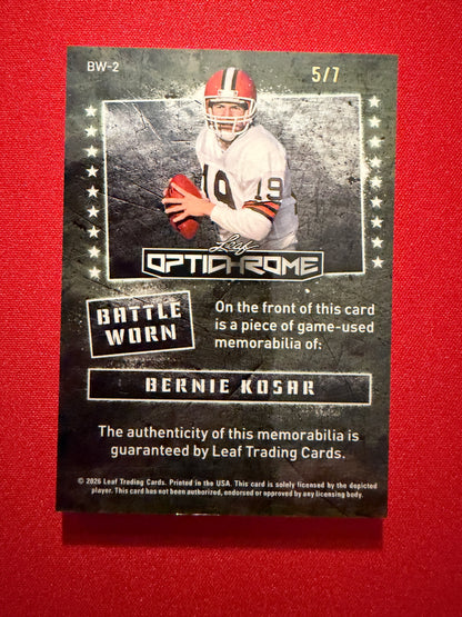 Bernie Kosar 2026 Leaf Optichrome Football Battle Worn Game-Used Patch /7