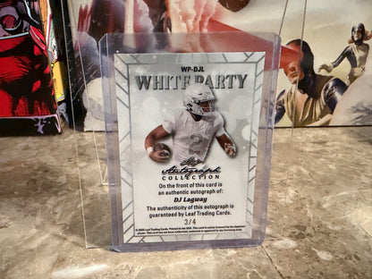 2026 Leaf Autograph Collection Football DJ Lagway White Party Shimmer /4