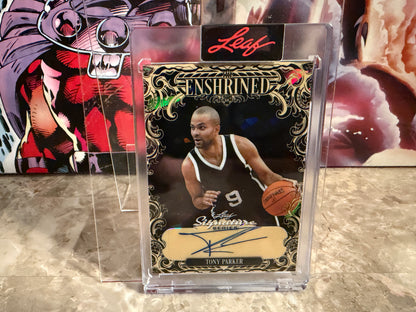 Tony Parker 2026 Leaf Signature Series Enshrined Auto Black 1/1 Color Match