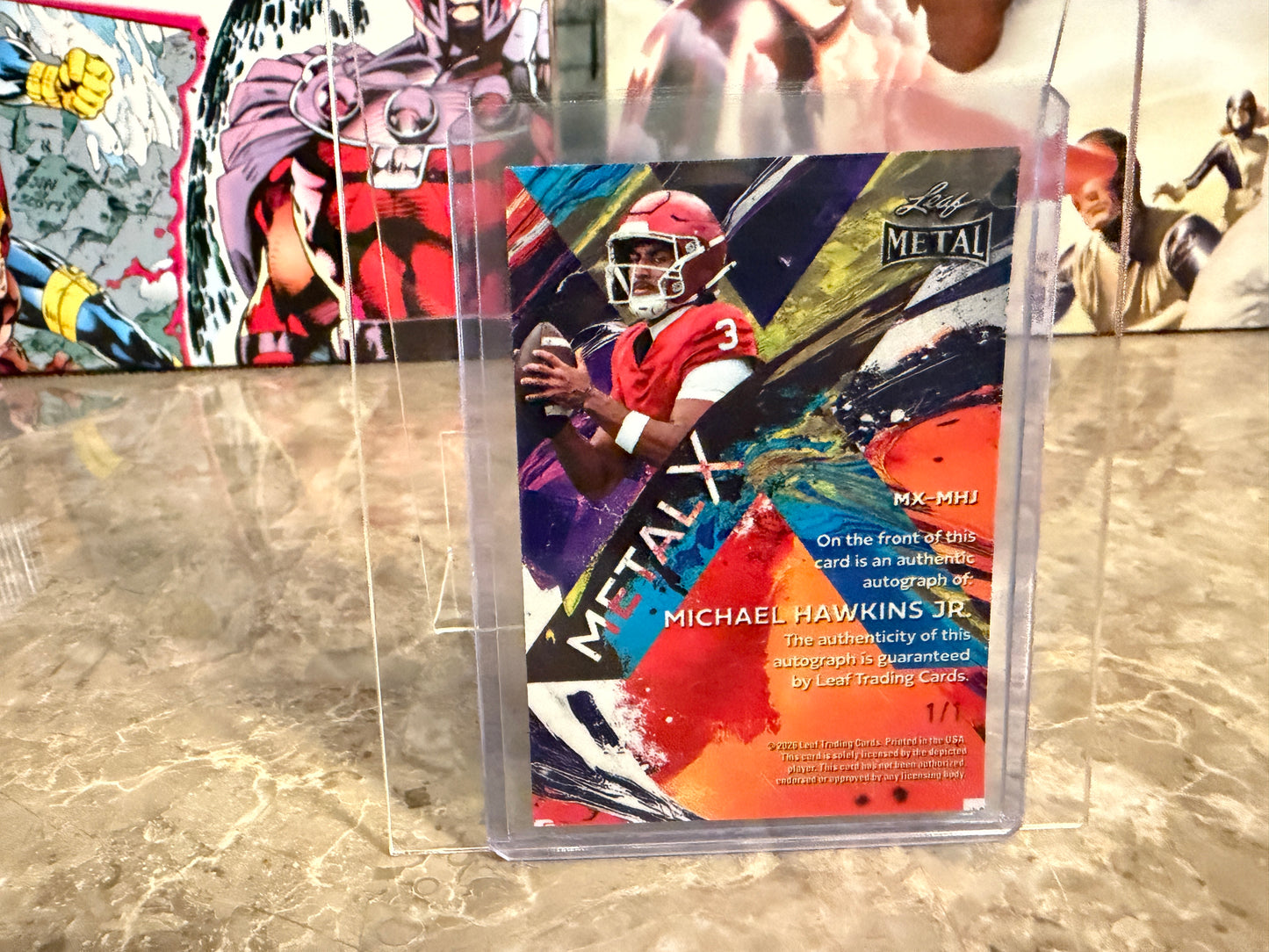 Michael Hawkins Jr. 2026 Leaf Metal Football Metal X Black Prismatic 1/1