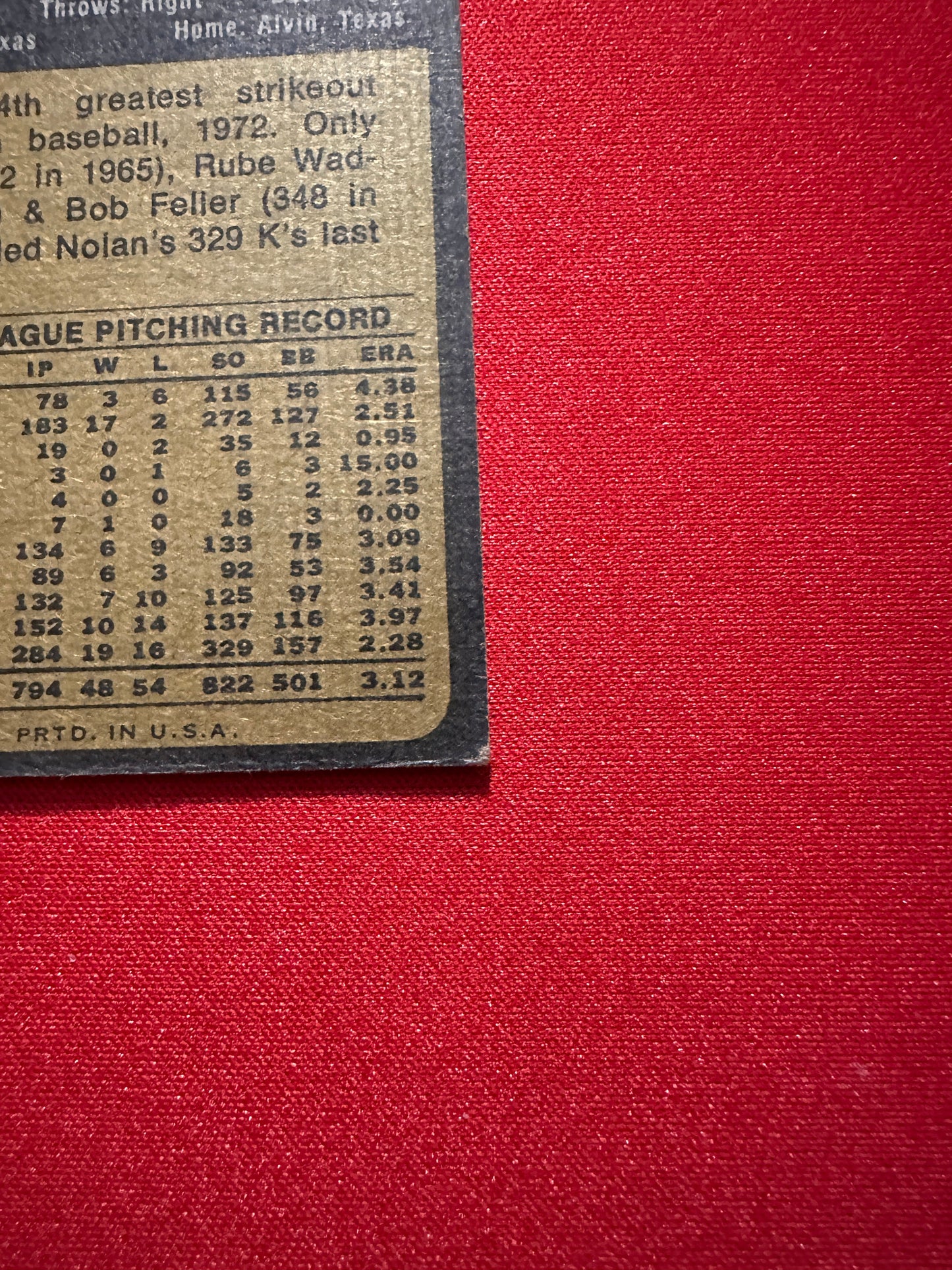 1973 Topps #220 Nolan Ryan - Sharp Centering - HOF Legend