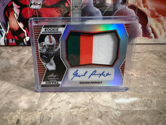 Girard Pringle 2026 Leaf Trinity Football Rookie Auto Memorabila Metal /7