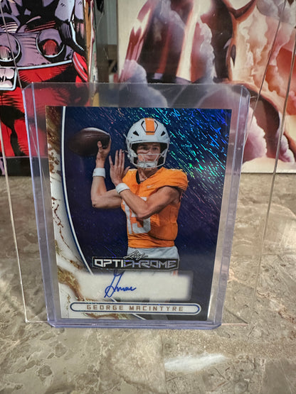 2026 Leaf Optichrome George MacIntyre BLUE SHIMMER AUTO 1/5 Vols 5-Star QB