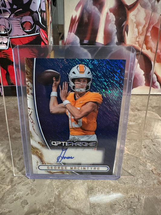 2026 Leaf Optichrome George MacIntyre BLUE SHIMMER AUTO 1/5 Vols 5-Star QB