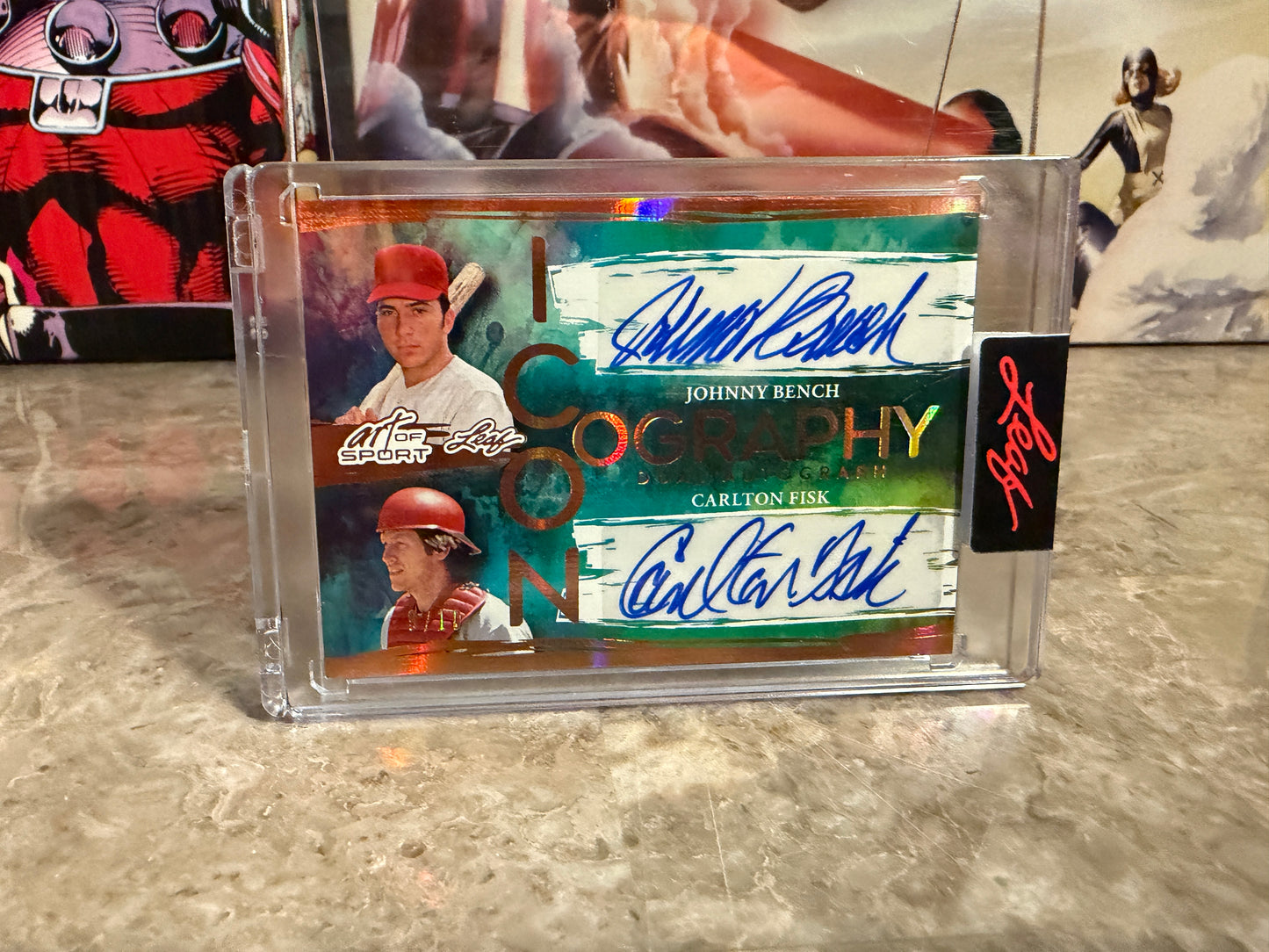 2026 Leaf Art of Sport Johnny Bench Carlton Fisk Iconography Dual Auto Bronze /10