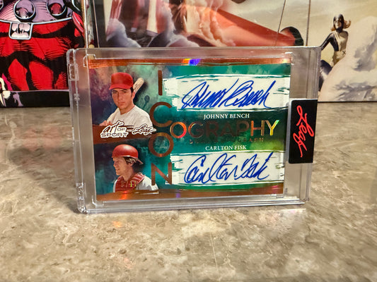 2026 Leaf Art of Sport Johnny Bench Carlton Fisk Iconography Dual Auto /10