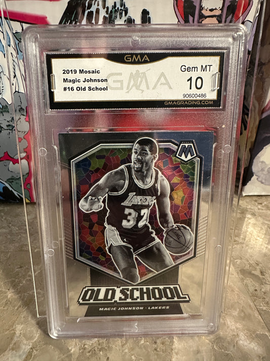 Magic Johnson #16 GMA 10.0 Gem Mint (2019 Panini Mosaic) - Old School
