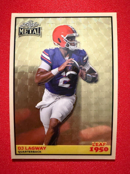 2026 Leaf Metal Football 1950 DJ Lagway Gold Super Prismatic 1/1