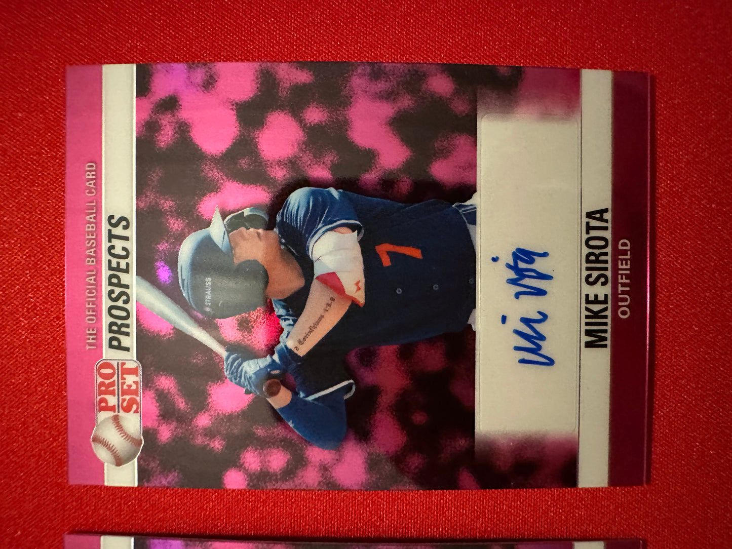 2026 Leaf Pro Set 1990 Pink Prismatic Auto Mike Sirota 2-Card Prospect Lot