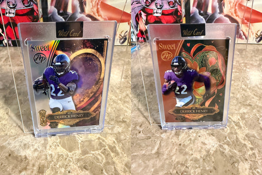 Derrick Henry 2026 Wild Card Wild Art 1/1 Color Match Artist Proof 2-Card Lot
