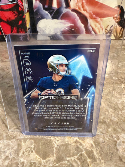 2026 Leaf Optichrome Football CJ Carr Purple Shimmer 1/1