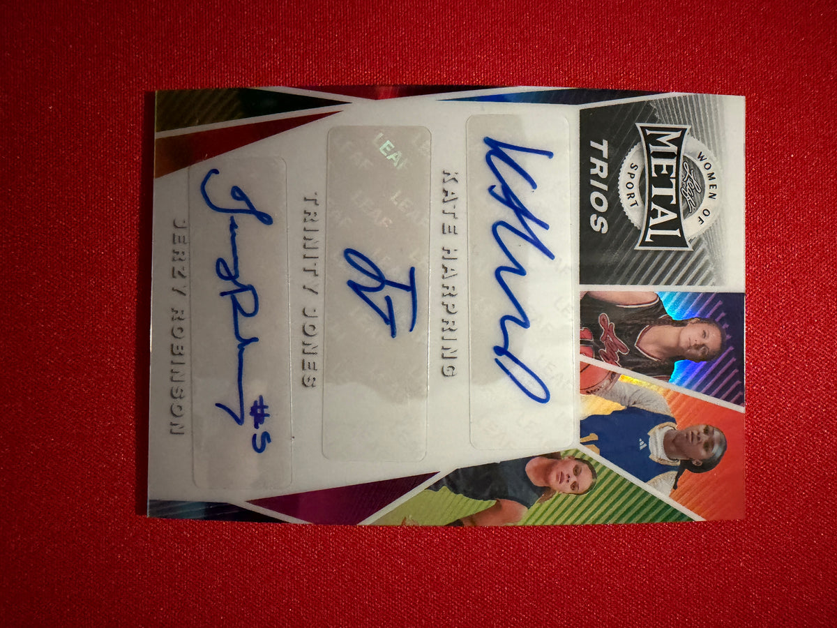 Harpring Trinity Jones Jerzy Robinson 2026 Leaf Metal Women Of Sport Trios Auto