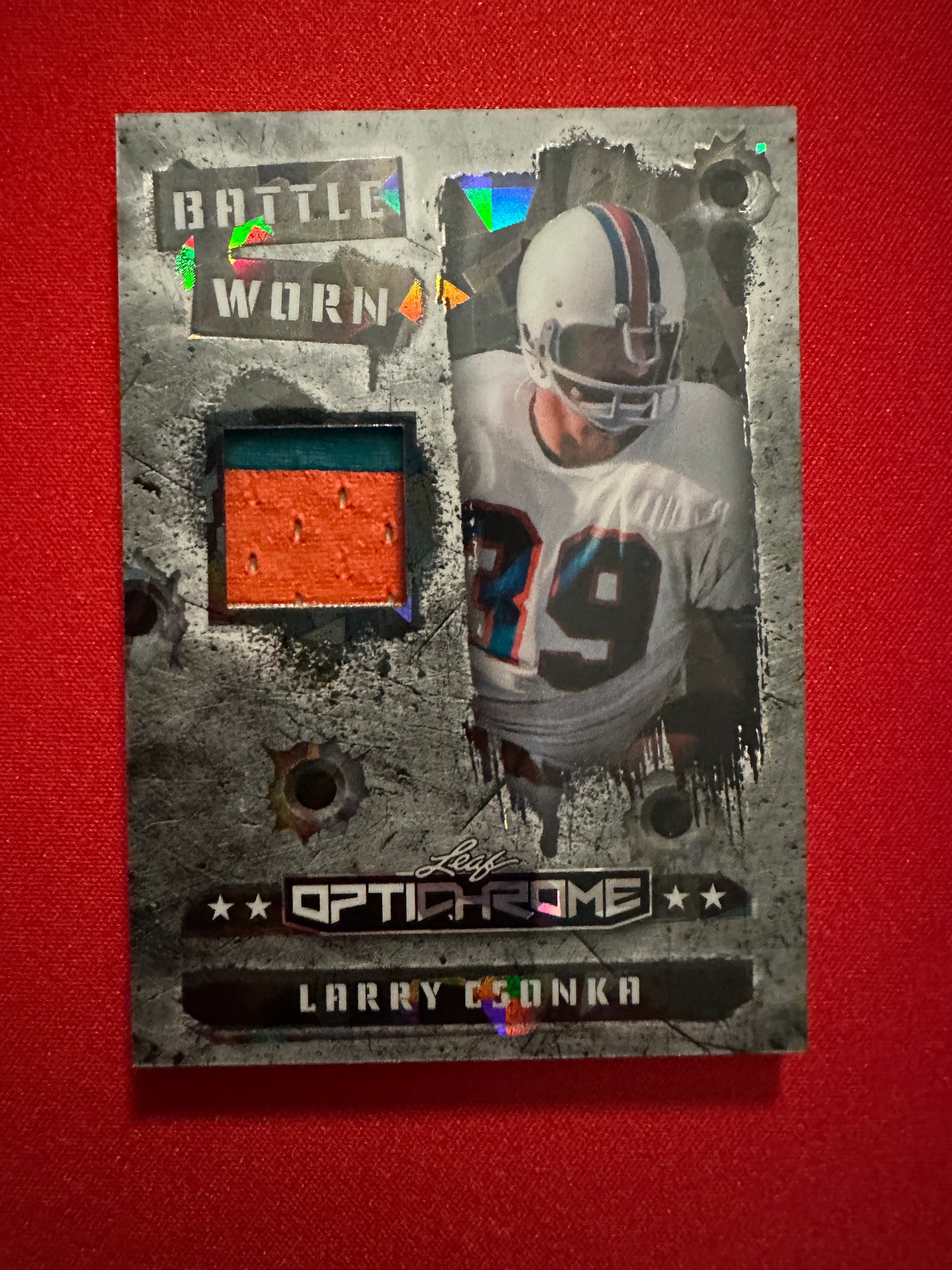 (2026/05/26) Larry Csonka Battle Worn Patch 1/1 2026 Leaf Optichrome Football