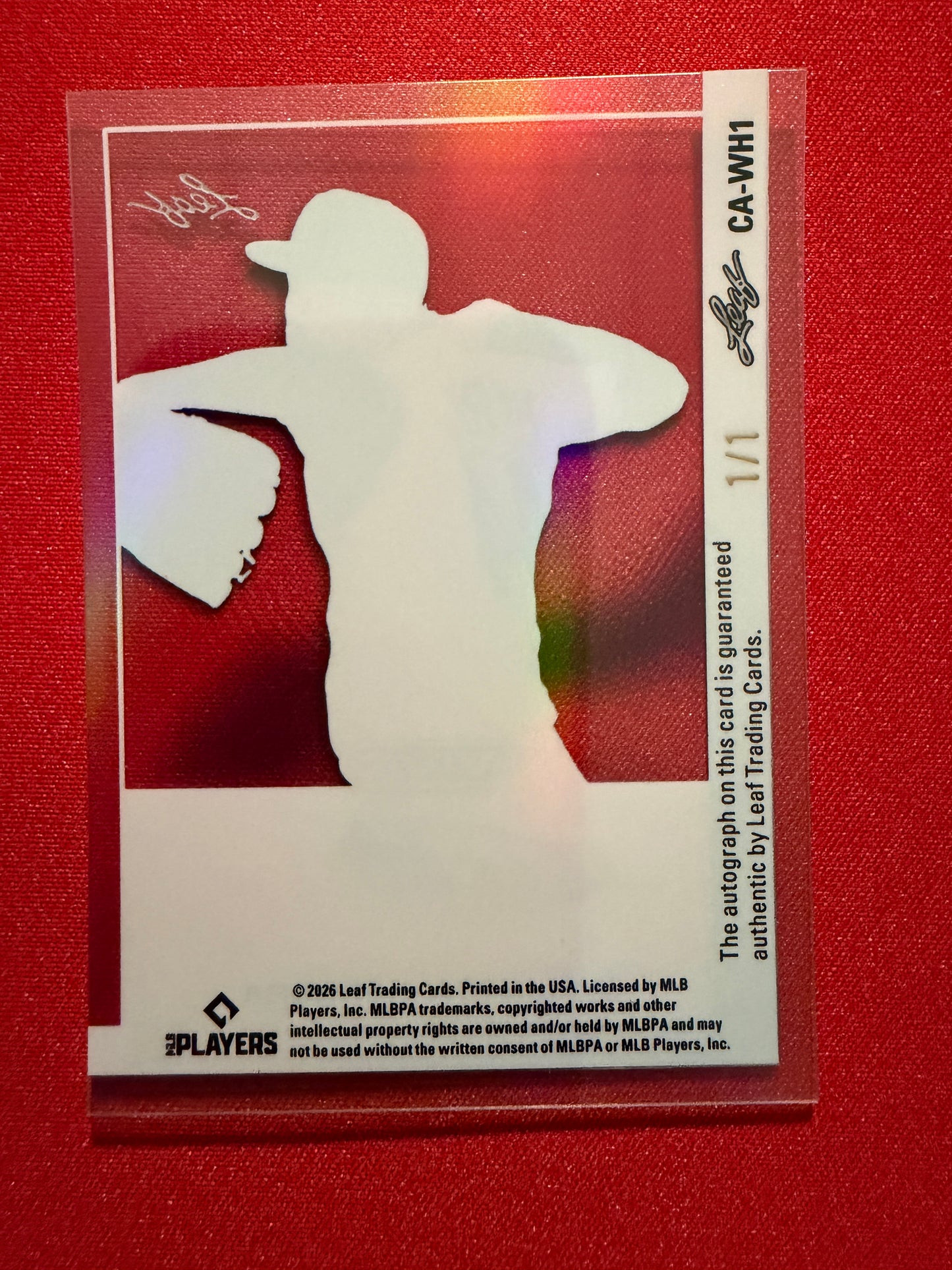 2026 Leaf Vivid Baseball Welinton Herrera Clear Base Auto Stardust Teal 1/1