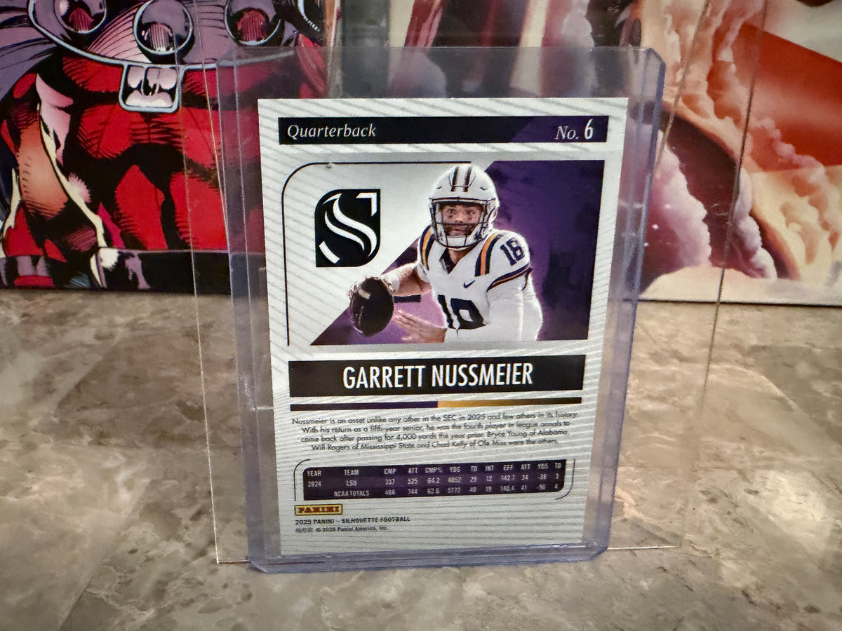 Garrett Nussmeier 2025 Panini Silhouette Football Base Silver /149