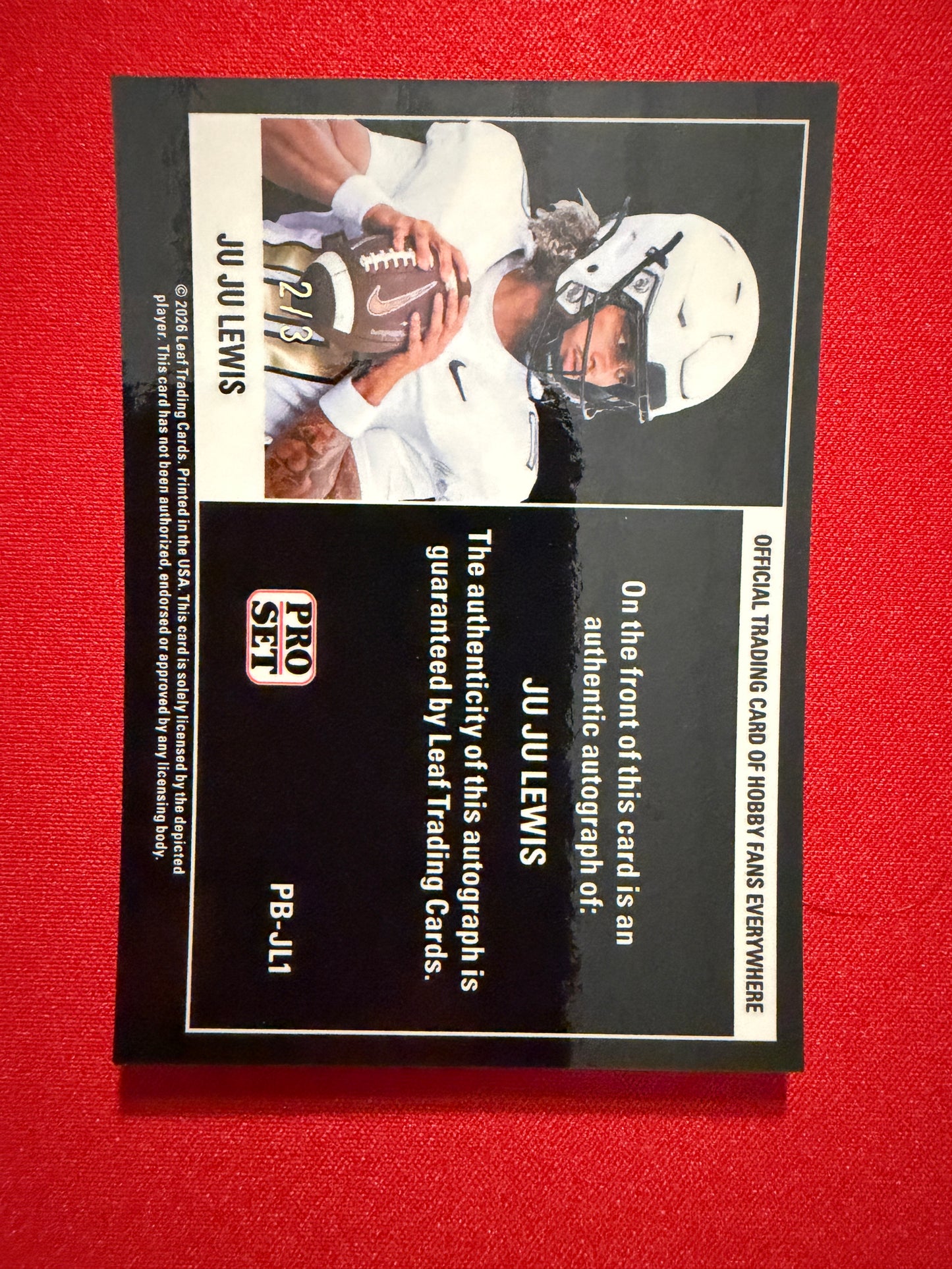 Juju Lewis 2026 Leaf Pro Set Metal Football Pitch Black Auto /3