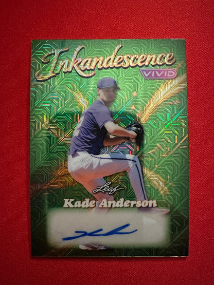Kade Anderson 2026 Leaf Vivid Inkandescence Green Techno AUTO /8 Mariners #3 Pick