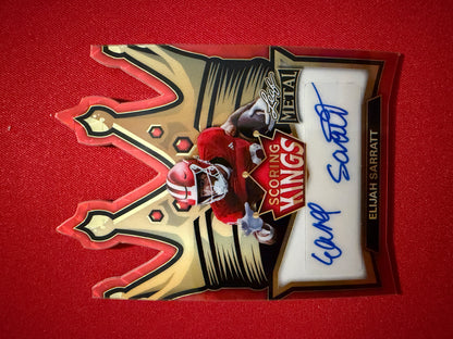 2026 Leaf Metal Football Elijah Sarratt Scoring Kings Auto Red Flood Super Prismatic 1/1
