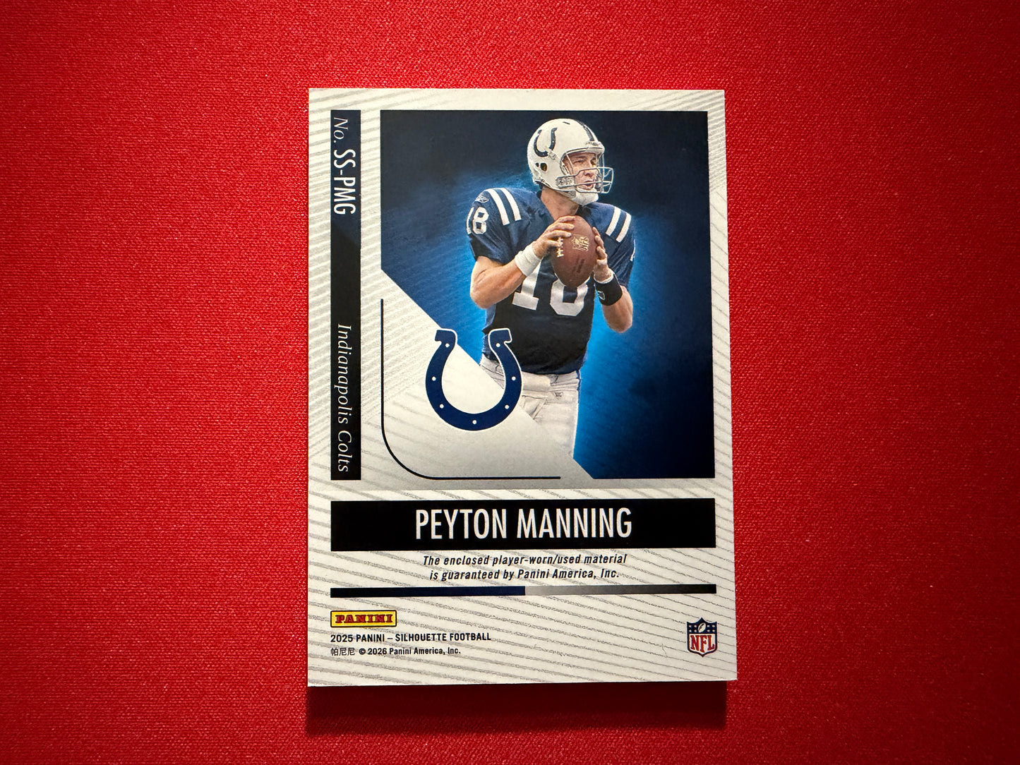 Peyton Manning 2025 Panini Silhouette Silhouettes Jumbo Patch /99