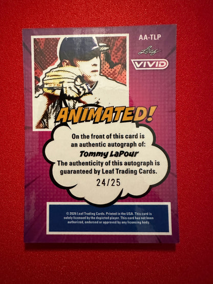 2026 Leaf Vivid Baseball Animated Autograph Techno Foil Tommy LaPour 24/25
