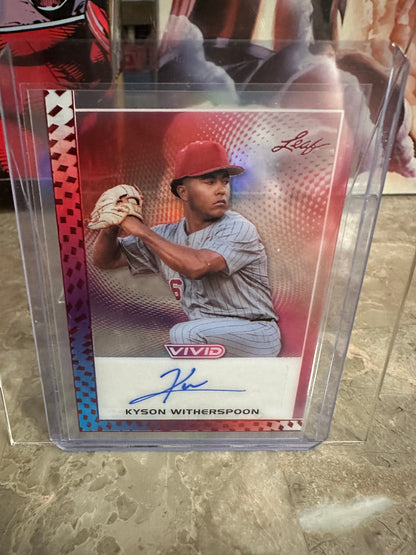 Kyson Witherspoon 2026 Leaf Vivid Red Acetate AUTO 1/1 Red Sox 1st Rd