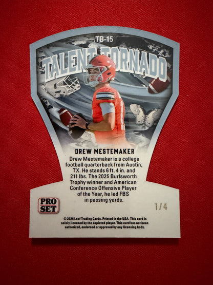 2026 Leaf Pro Set Drew Mestemaker Talent Tornado Purple 1/4 Bookend