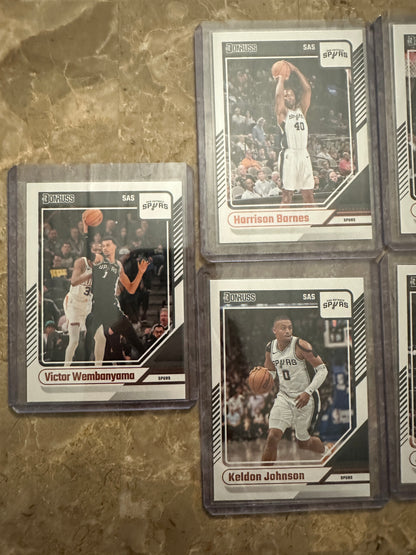 2024 Panini Donruss Basketball San Antonio Spurs Team Set (10 cards)