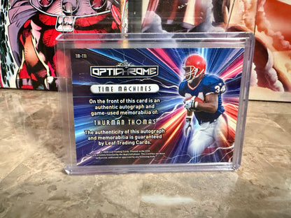 Thurman Thomas 2026 Leaf Optichrome Football Time Machines Patch Auto Gold 1/1