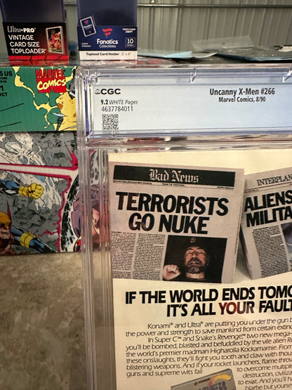 Uncanny X-Men #266 CGC 9.2 (Marvel 1990) - New Case