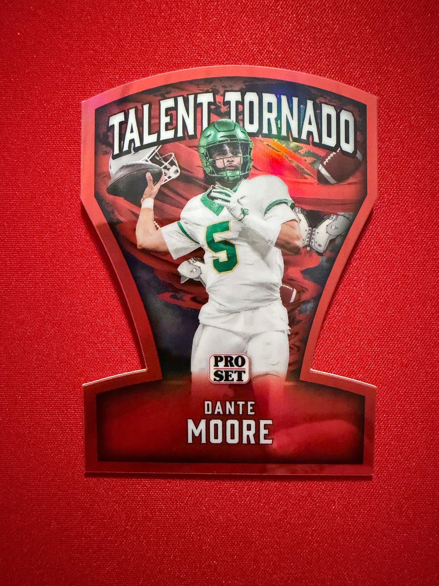 2026 Leaf Pro Set Metal Football Dante Moore Talent Tornado Red 1/1
