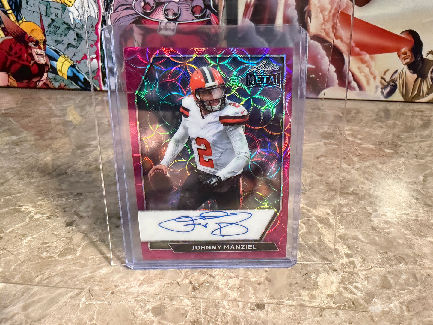 2026 Leaf Metal Johnny Manziel Auto Kaleidoscope Armed & Dangerous Pink Lot