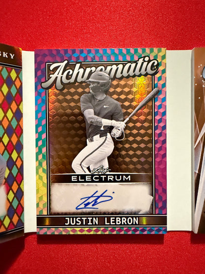 2026 Leaf Electrum Collection Draft Quad Auto Booklet Cholowsky LeBron Lombard Burress