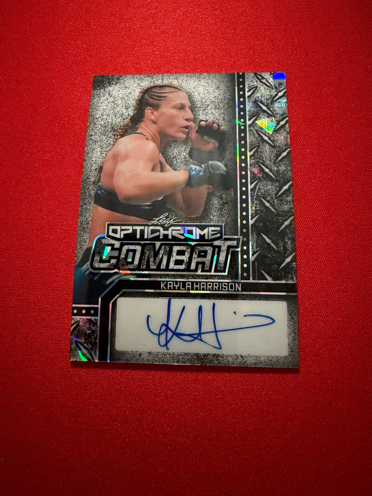 Kayla Harrison 2025 Leaf Optichrome Baseball Combat Auto Cracked Ice 1/1