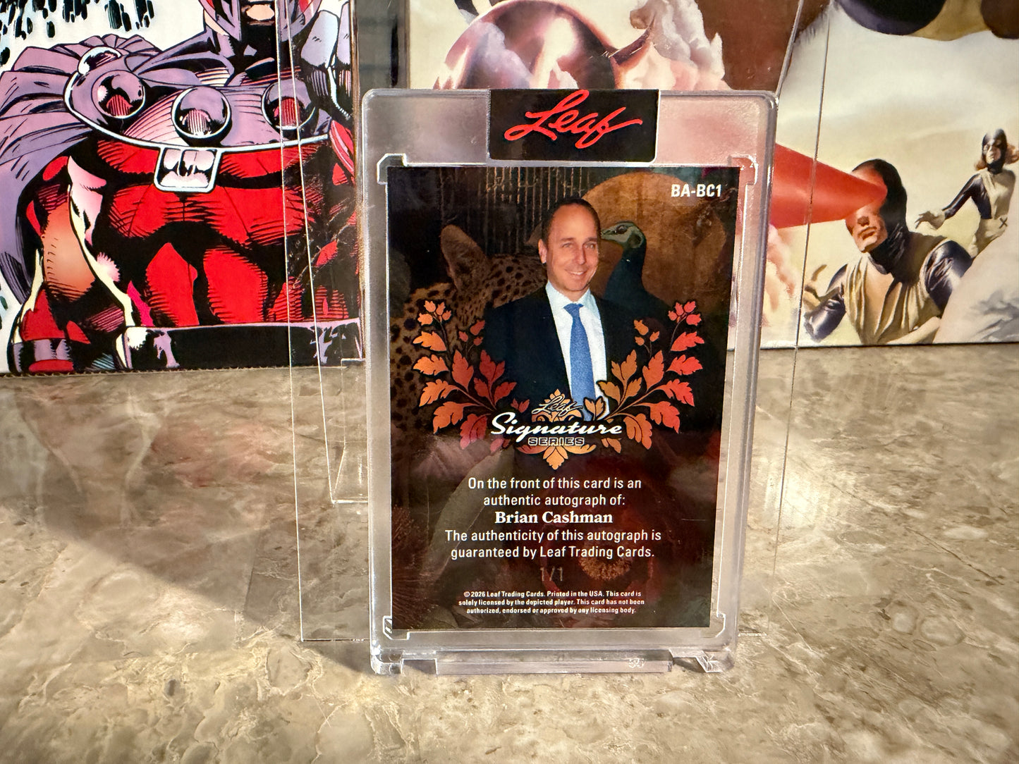 Brian Cashman 2026 Leaf Signature Series Base Auto Pink Prismatic 1/1