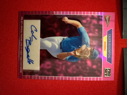 2026 Leaf Pro Set Caden Bogenpohl 1989 Pink Auto /7 NIL Auto /25 3-Card Lot