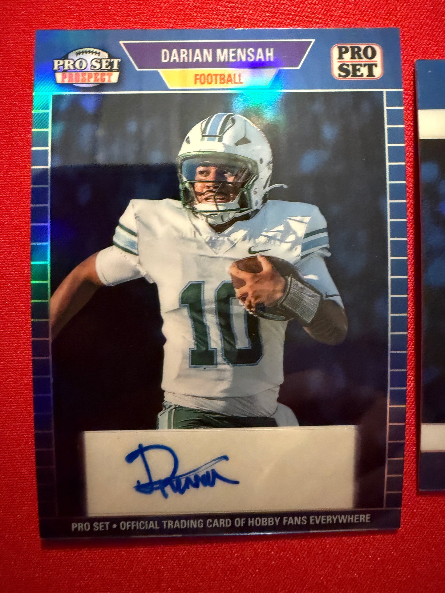Darian Mensah 2026 Leaf Pro Set Metal Football 1989 Auto 1990 Mini Base Color Match