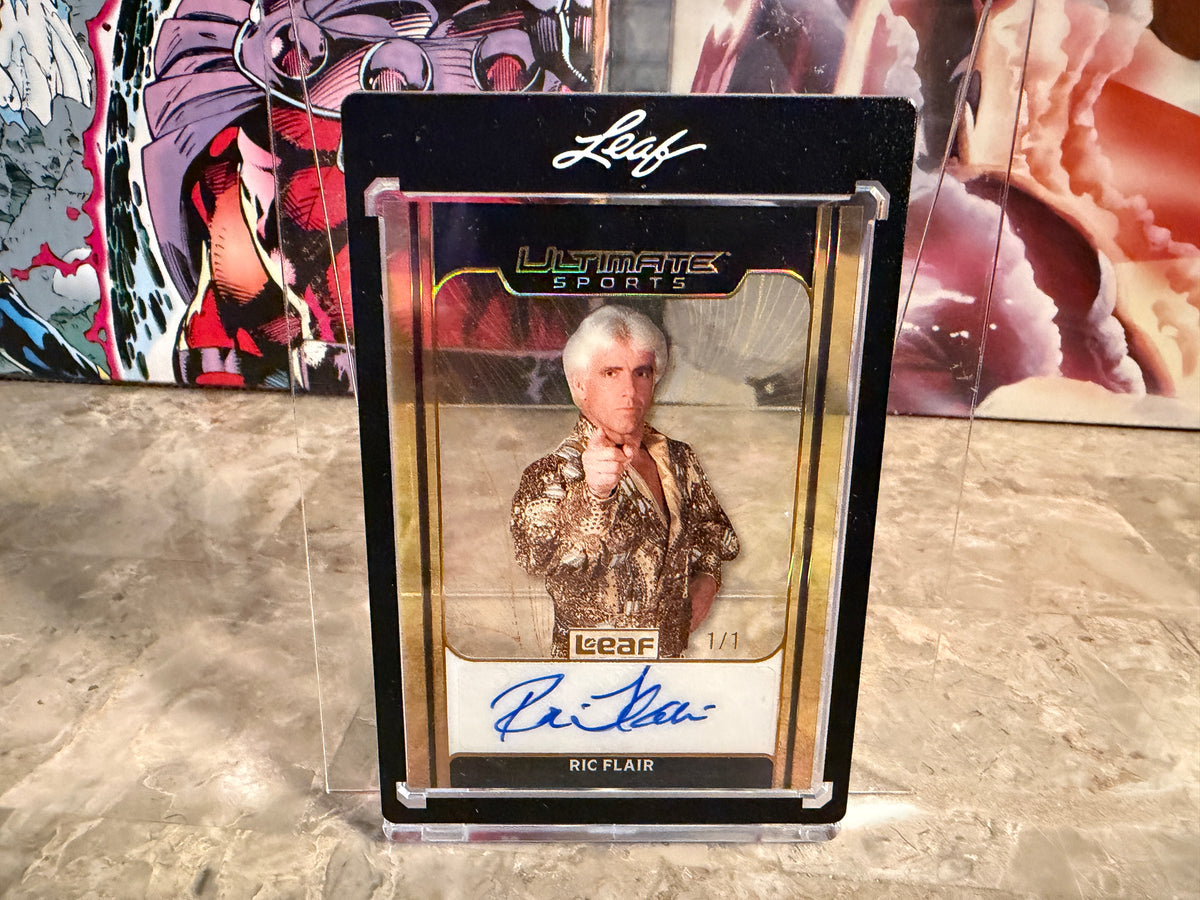 Ric Flair 2026 Leaf Ultimate Sports Gold Leaf Clear Auto Gold 1/1 Color Match