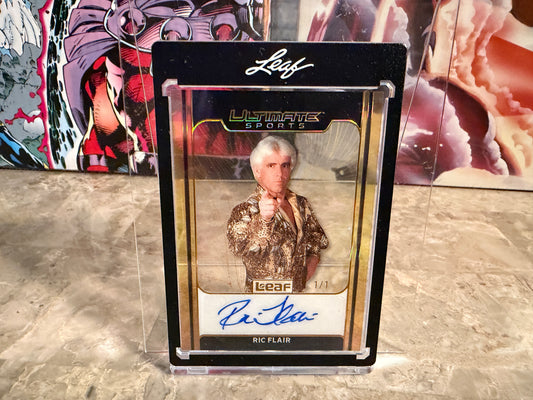 Ric Flair 2026 Leaf Ultimate Sports Gold Leaf Clear Auto Gold 1/1 Color Match