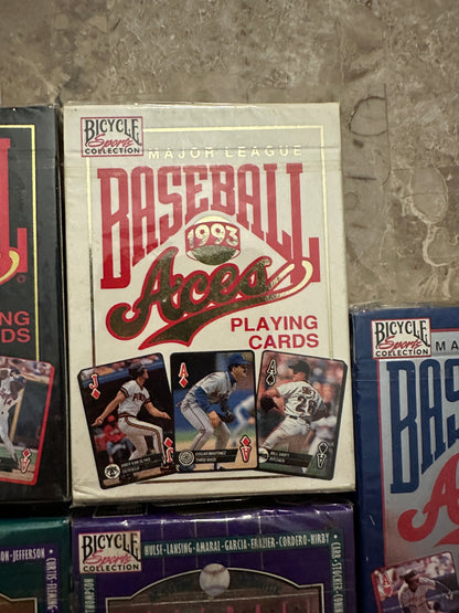 Baseball Aces/Baseball Rookies Playing Cards (Bicycle 1991-94) - 6 Packs Sealed