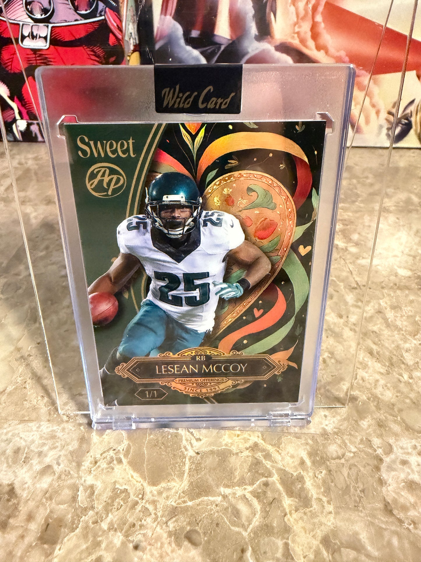 LeSean McCoy 2026 Wild Card Wild Art 1/1 Eagles Green