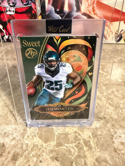 LeSean McCoy 2026 Wild Card Wild Art 1/1 Eagles Green